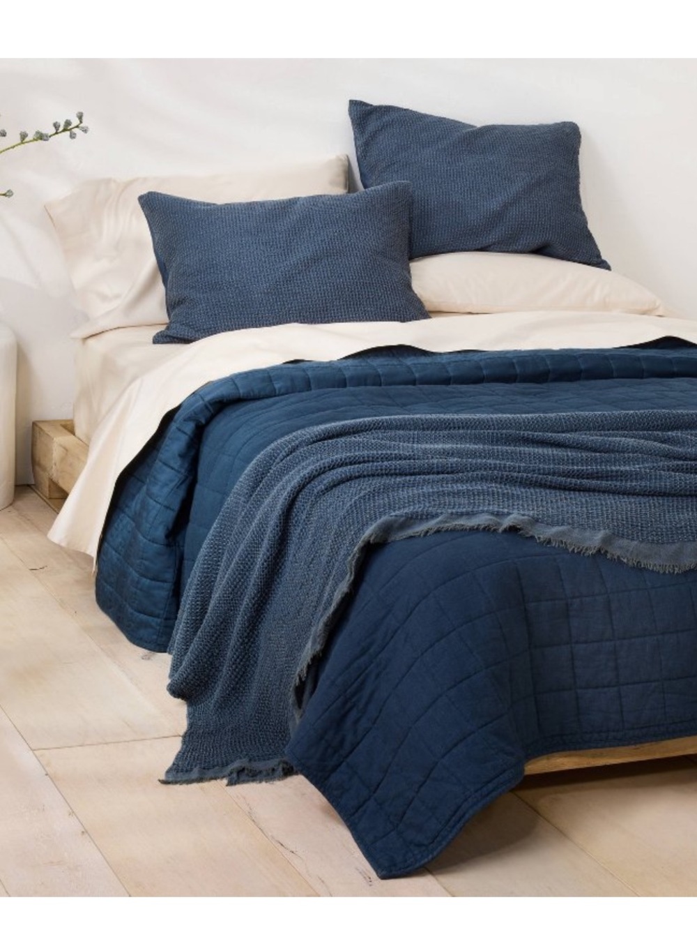 Casaluna King Textured Waffle Pillow Shams {2 pack} •Dark Mineral Blue•